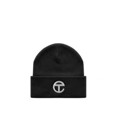 Embroidered Beanie - Black/White