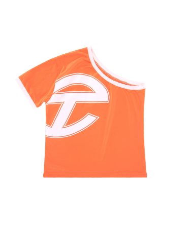 Half T - Orange/White