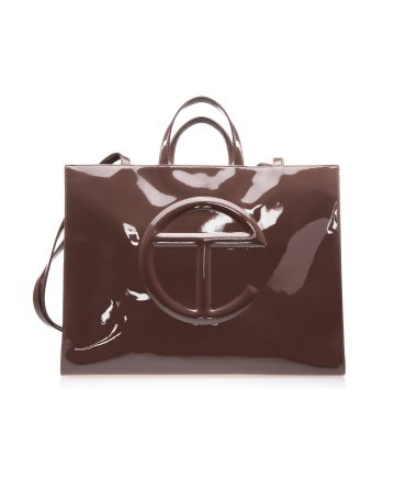 Large Shopping Bag - Chocolate Patent