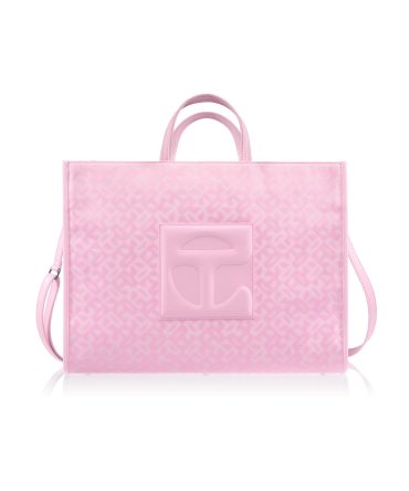 Large Jacquard Shopper - Bubblegum Monogram