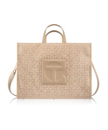 Large Jacquard Shopper - Cream Monogram