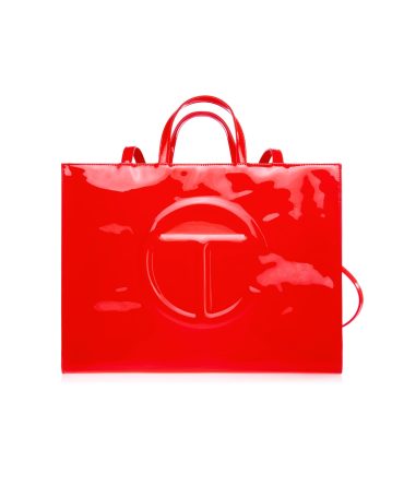 Large Shopping Bag - Red Patent