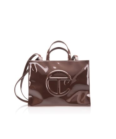 Medium Shopping Bag - Chocolate Patent