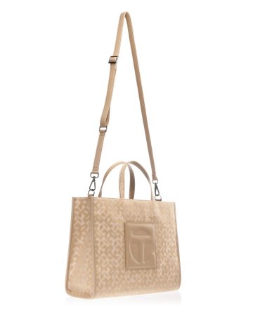 Medium Jacquard Shopper - Cream Monogram