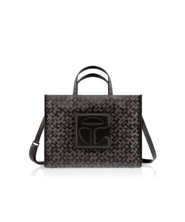 Medium Jacquard Shopper - Black Monogram