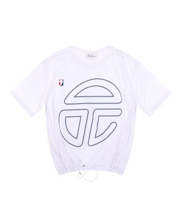 Mesh Drawstring T - White